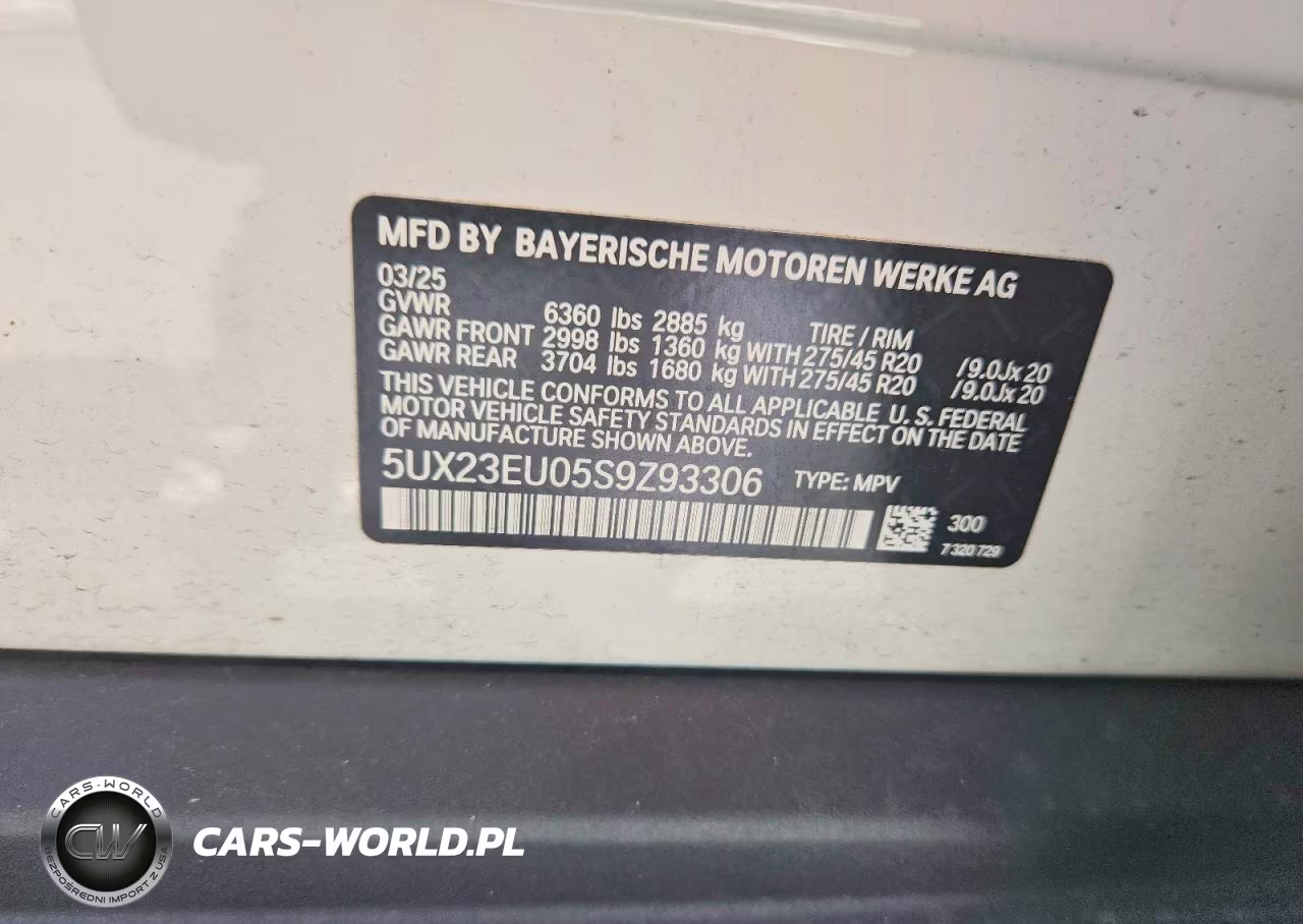 2025 BMW X5 xDrive40I VIN:5UX23EU05S9Z93306 - 14