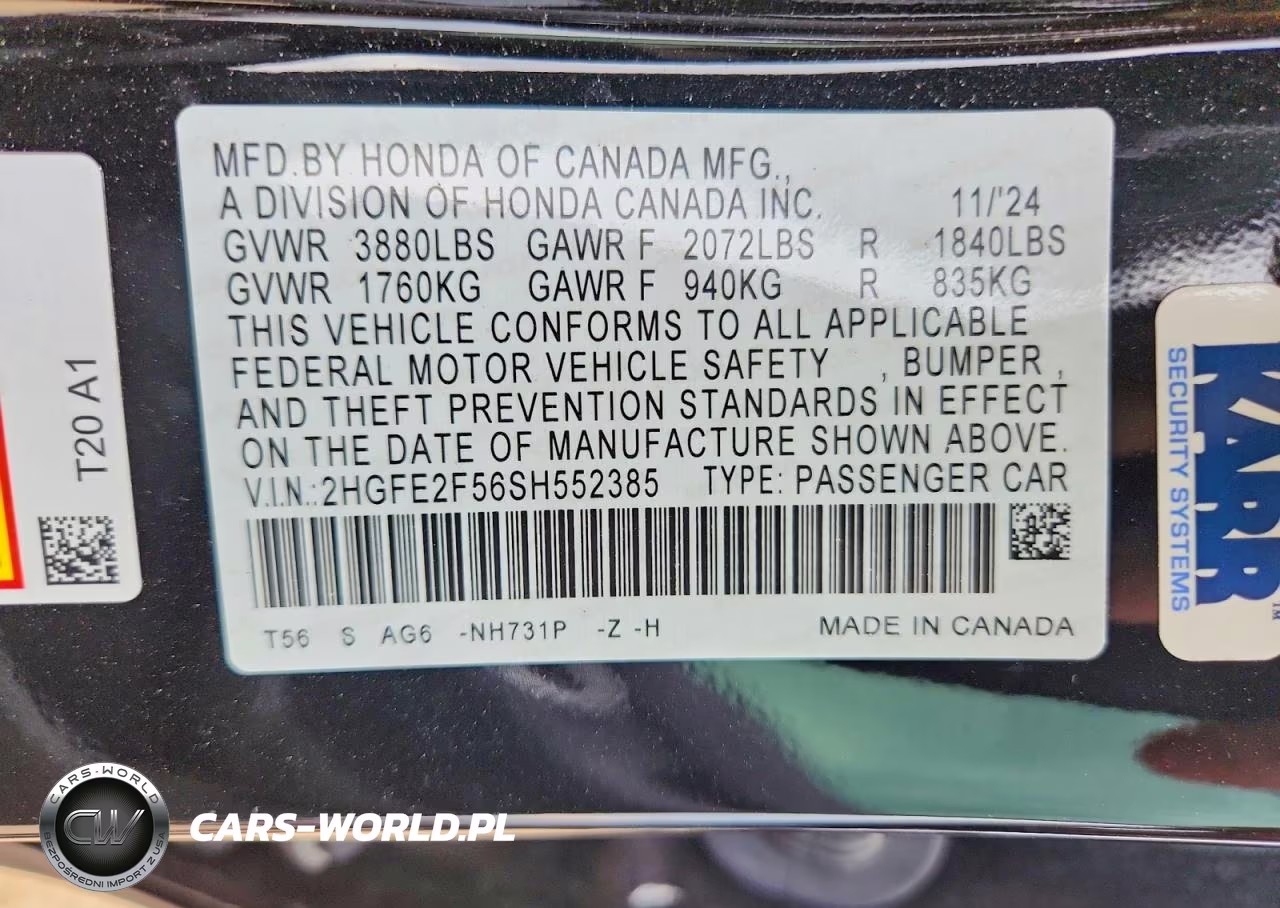 2025 Honda Civic Sport VIN:2HGFE2F56SH552385 - 13