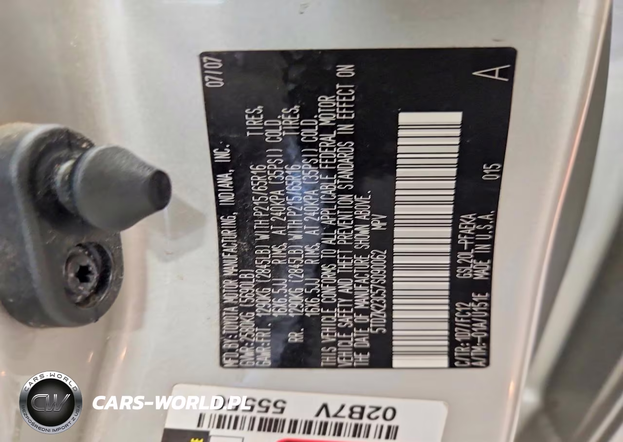 2007 Toyota Sienna Le 7-Passenger VIN:5TDZK23C57S090062 - 13