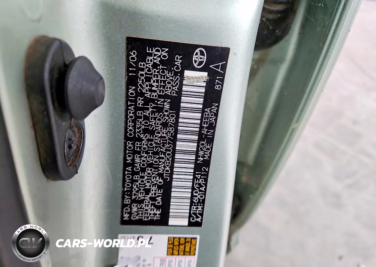 2007 Toyota Prius Base VIN:JTDKB20U377587801 - 12