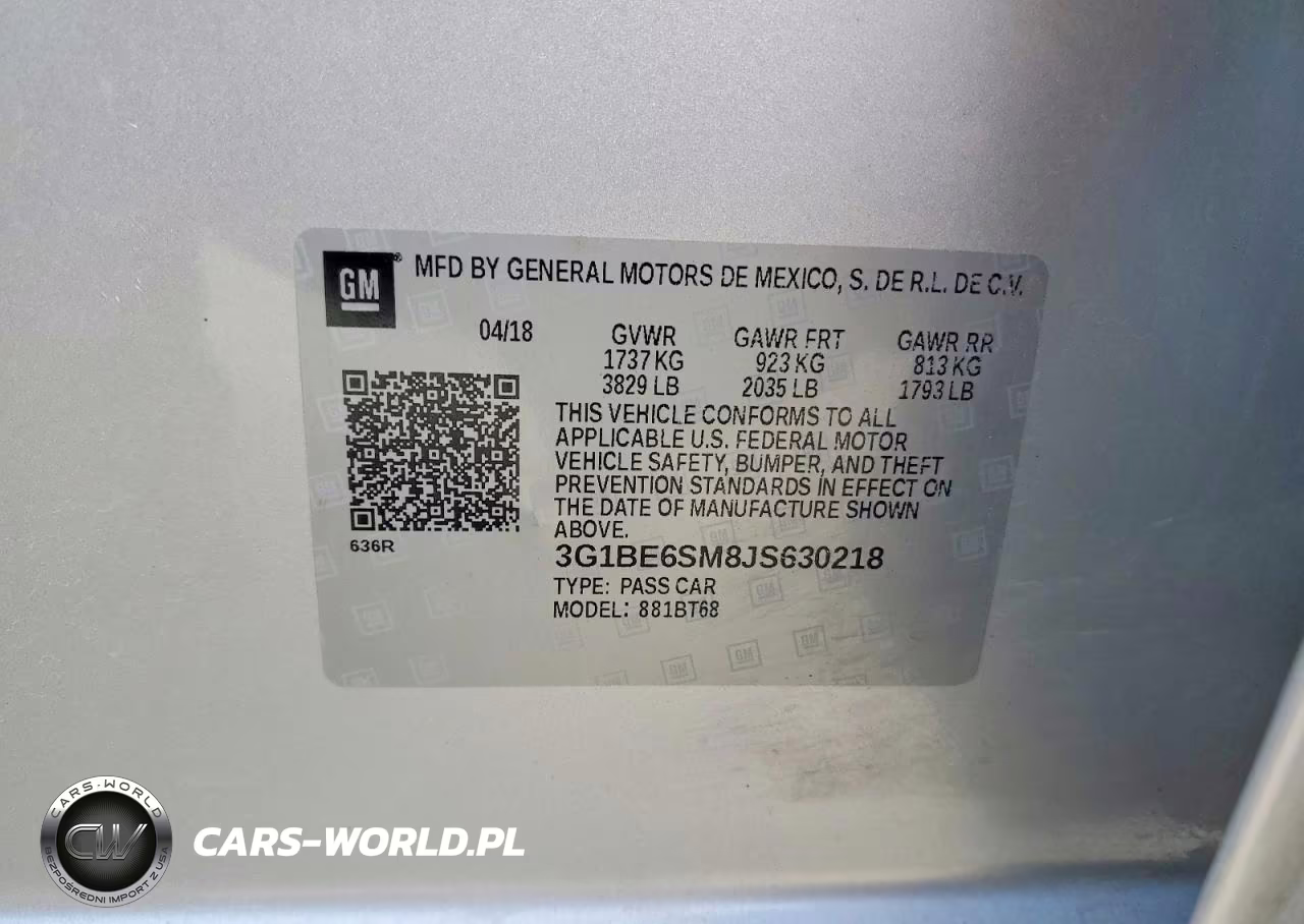 2018 Chevrolet Cruze Lt VIN:3G1BE6SM8JS630218 - 12