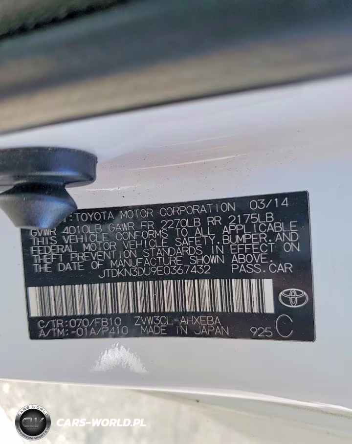 2014 Toyota Prius Two VIN:JTDKN3DU9E0367432 - 12