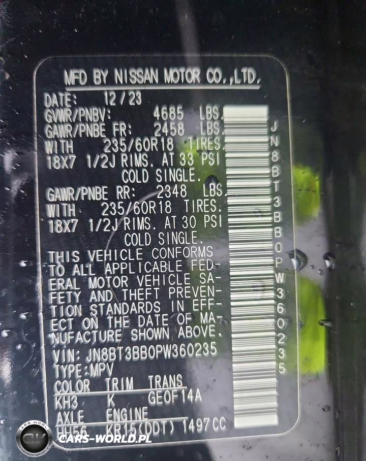 2023 Nissan Rogue Sv VIN:JN8BT3BB0PW360235 - 13