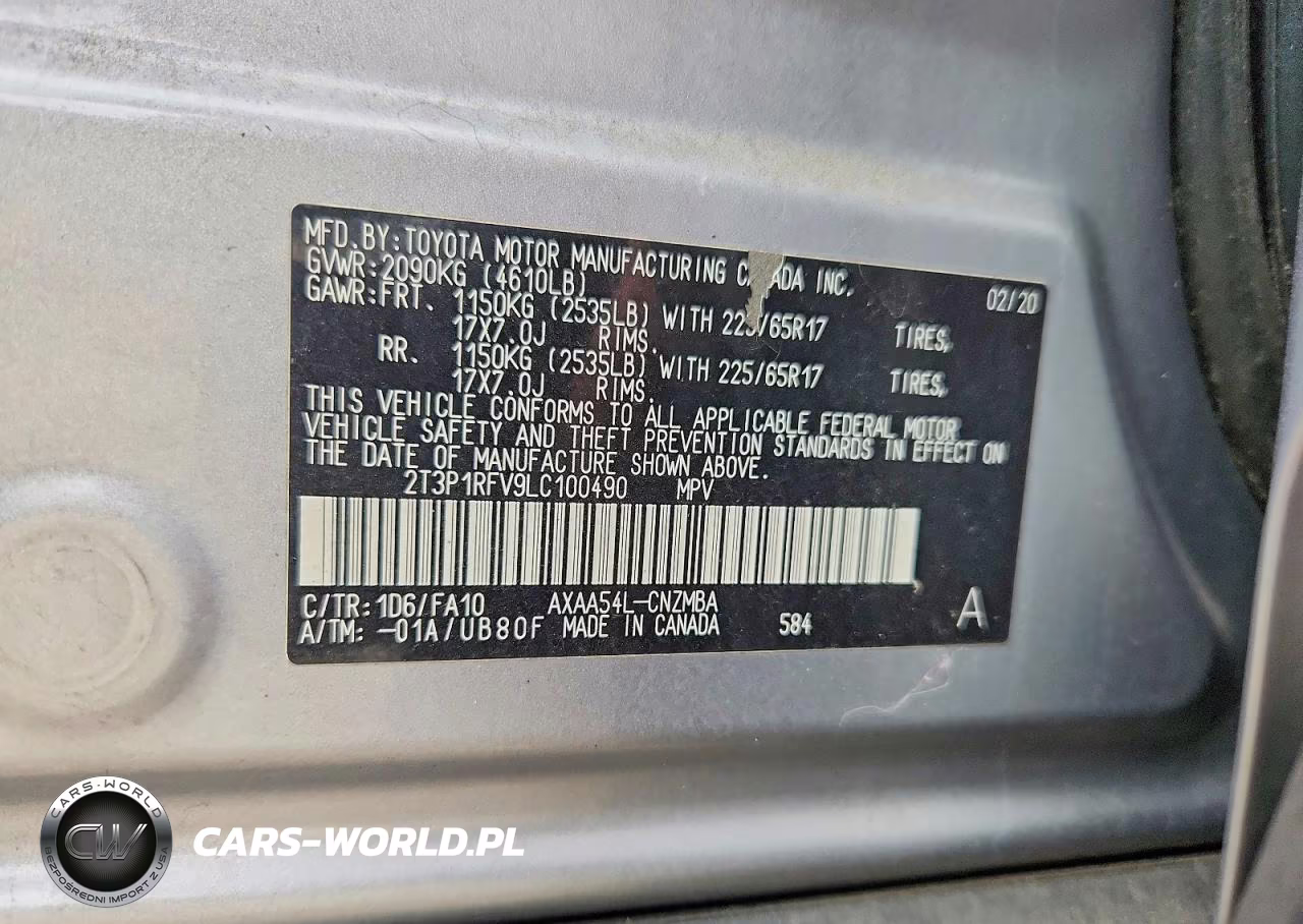 2020 Toyota Rav4 Xle VIN:2T3P1RFV9LC100490 - 12