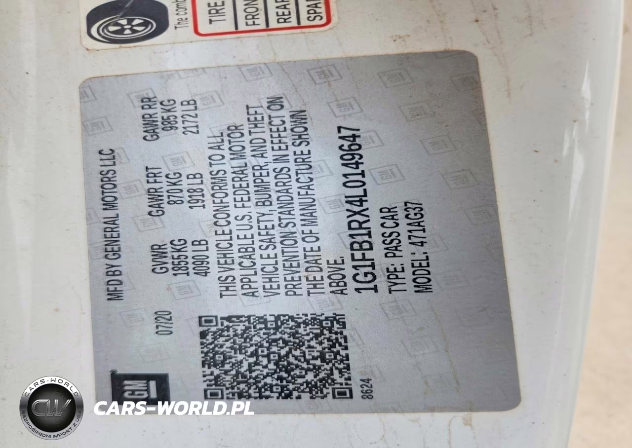 2020 Chevrolet Camaro Ls VIN:1G1FB1RX4L0149647 - 12