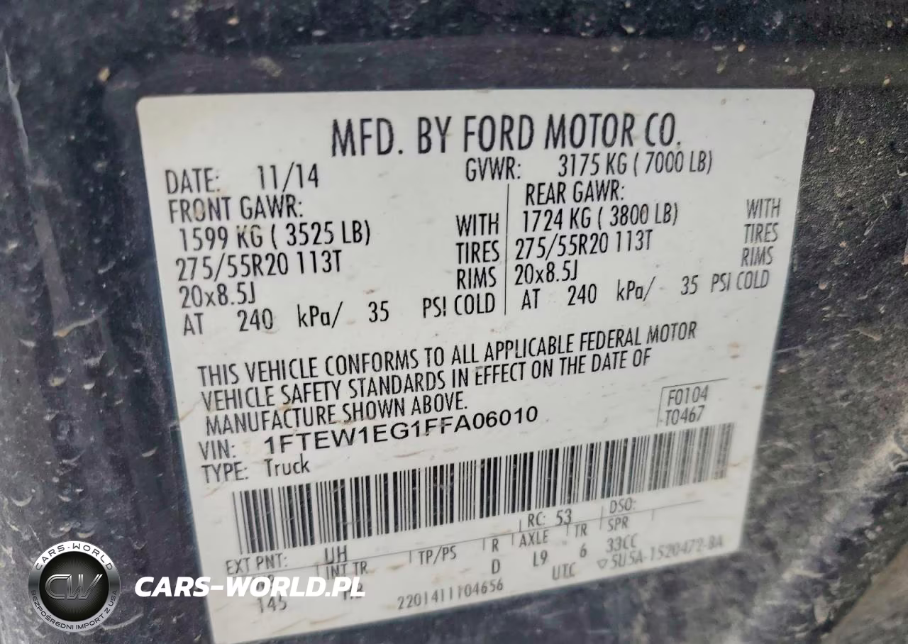 2015 Ford F150 Supercrew VIN:1FTEW1EG1FFA06010 - 12