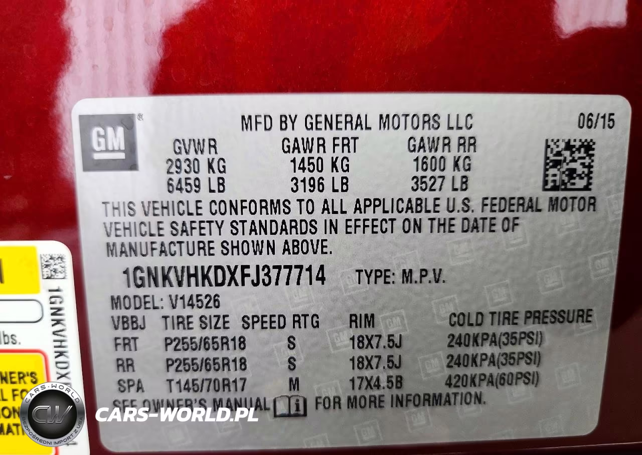 2015 Chevrolet Traverse Lt VIN:1GNKVHKDXFJ377714 - 13