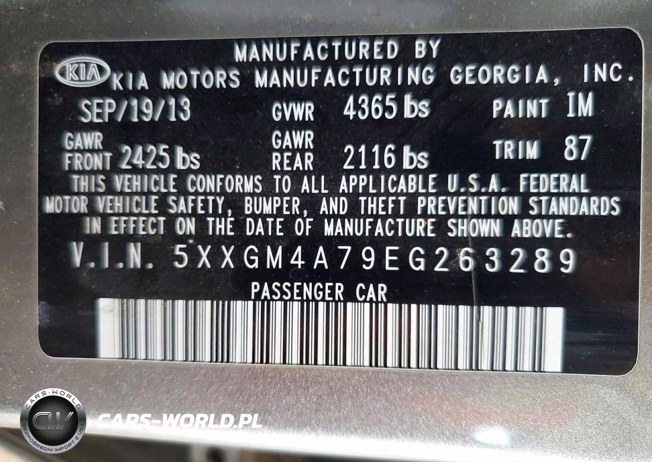 2014 Kia Optima Lx VIN:5XXGM4A79EG263289 - 12