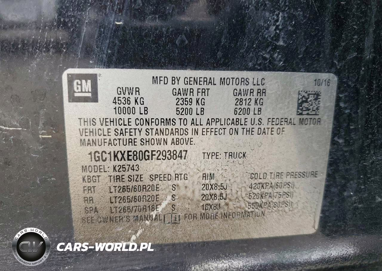 2016 Chevrolet Silverado K2500 High Country VIN:1GC1KXE80GF293847 - 12