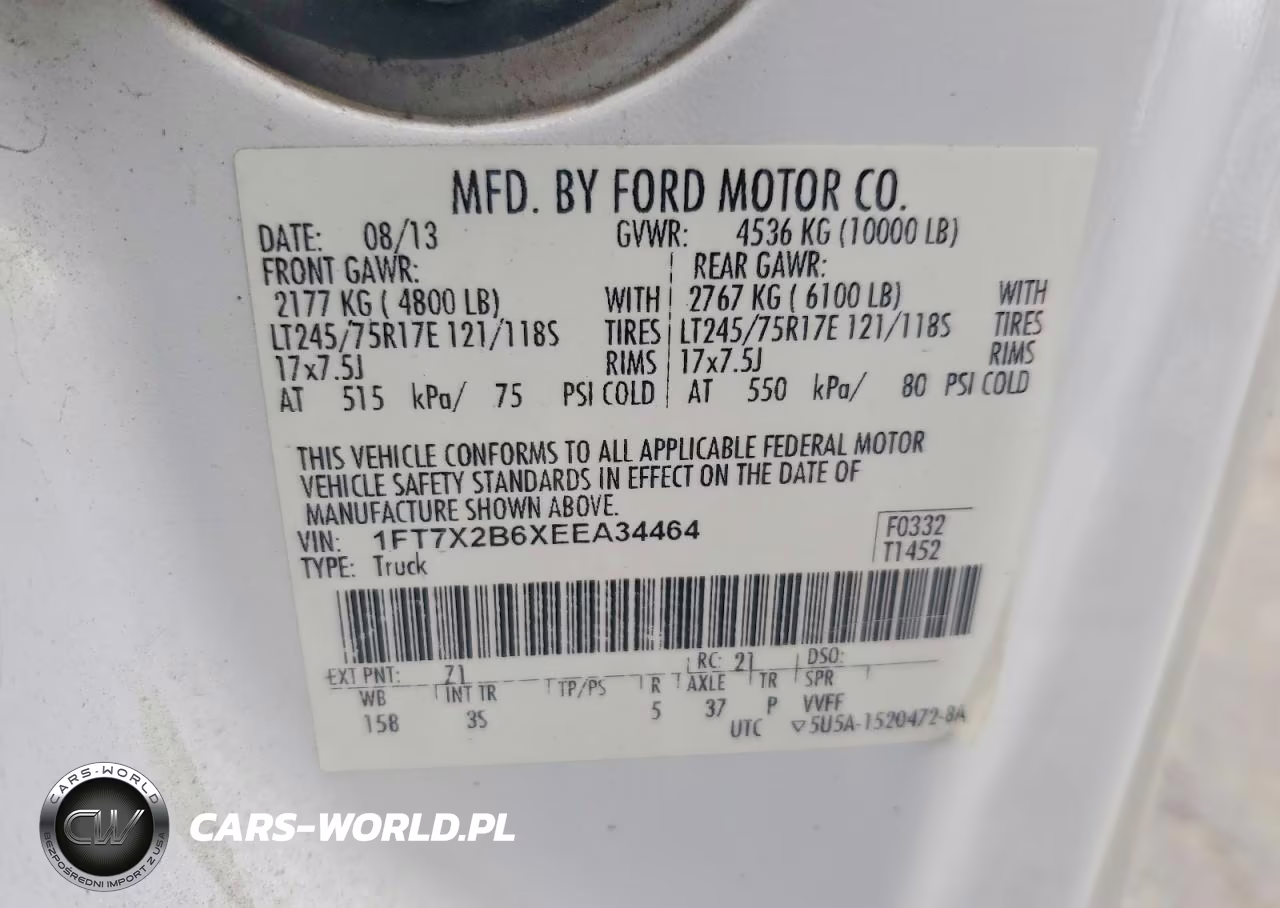 2014 Ford F250 Super Duty VIN:1FT7X2B6XEEA34464 - 12