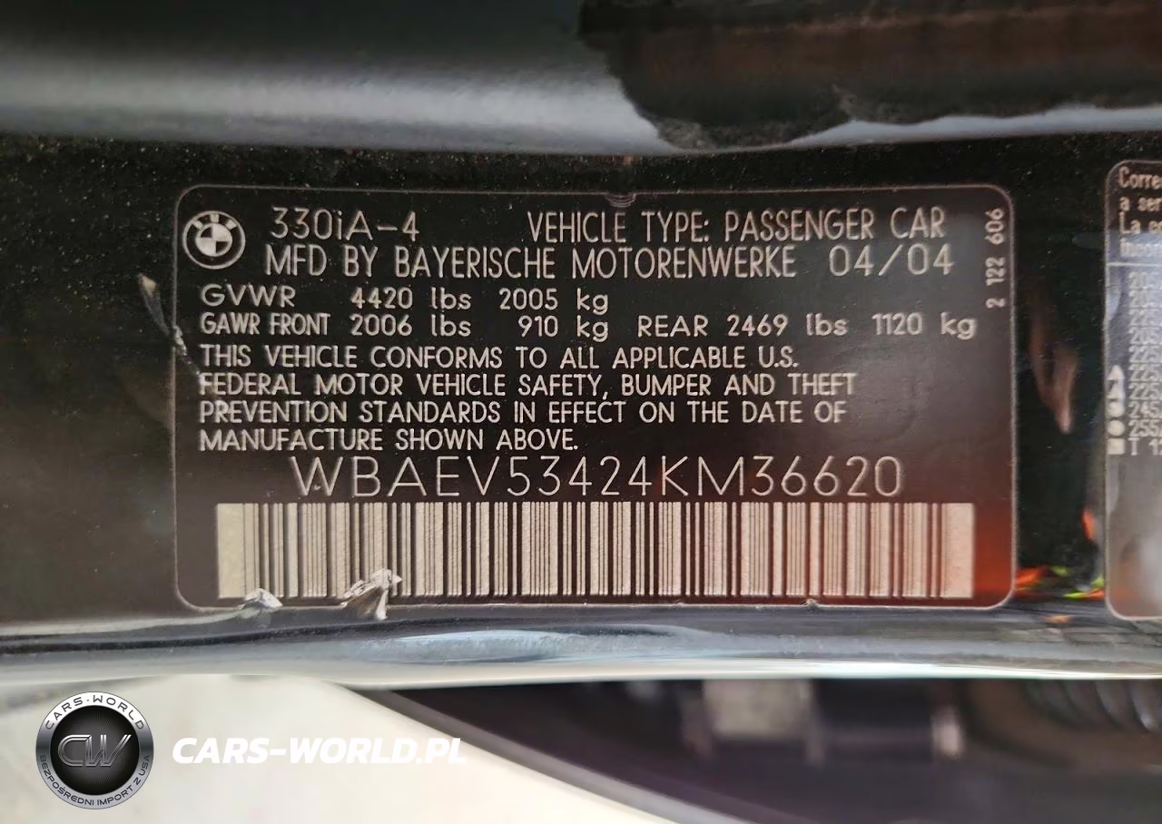 2004 BMW 330 I VIN:WBAEV53424KM36620 - 12