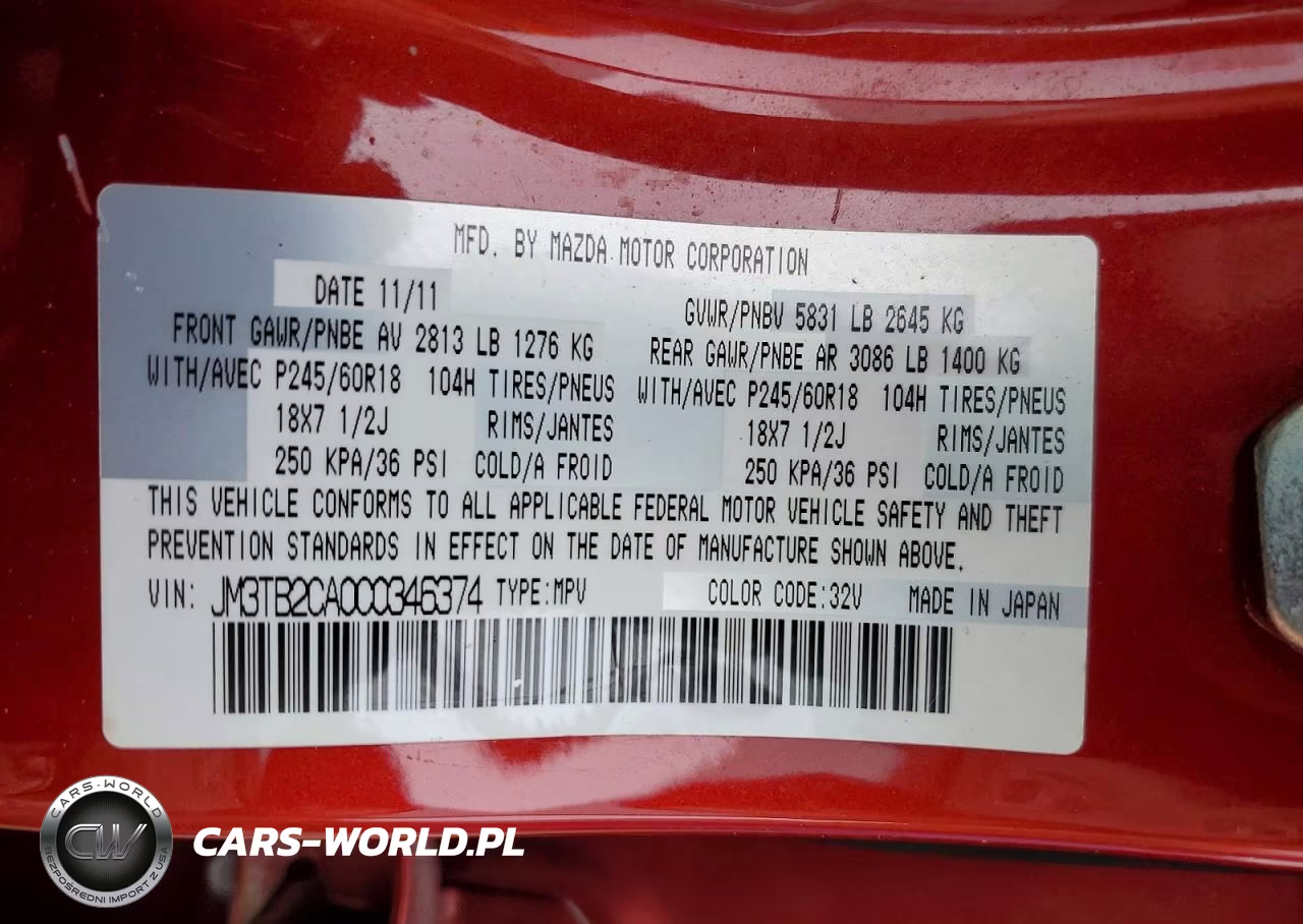 2012 Mazda Cx-9 VIN:JM3TB2CA0C0346374 - 13