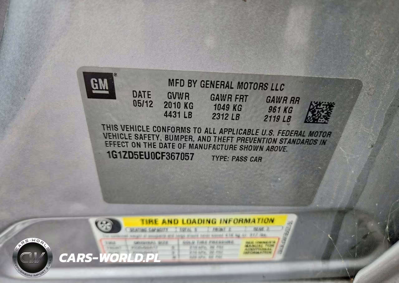 2012 Chevrolet Malibu 2Lt VIN:1G1ZD5EU0CF367057 - 12