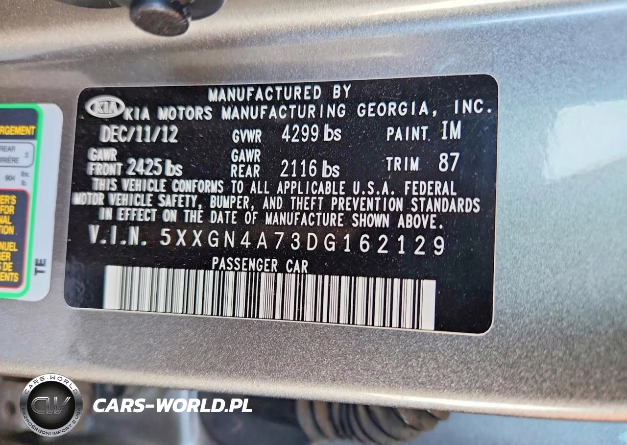 2013 Kia Optima Ex VIN:5XXGN4A73DG162129 - 12