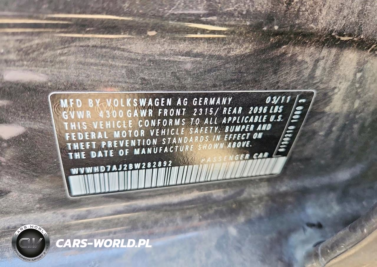 2011 Volkswagen Gti VIN:WVWHD7AJ2BW282892 - 13