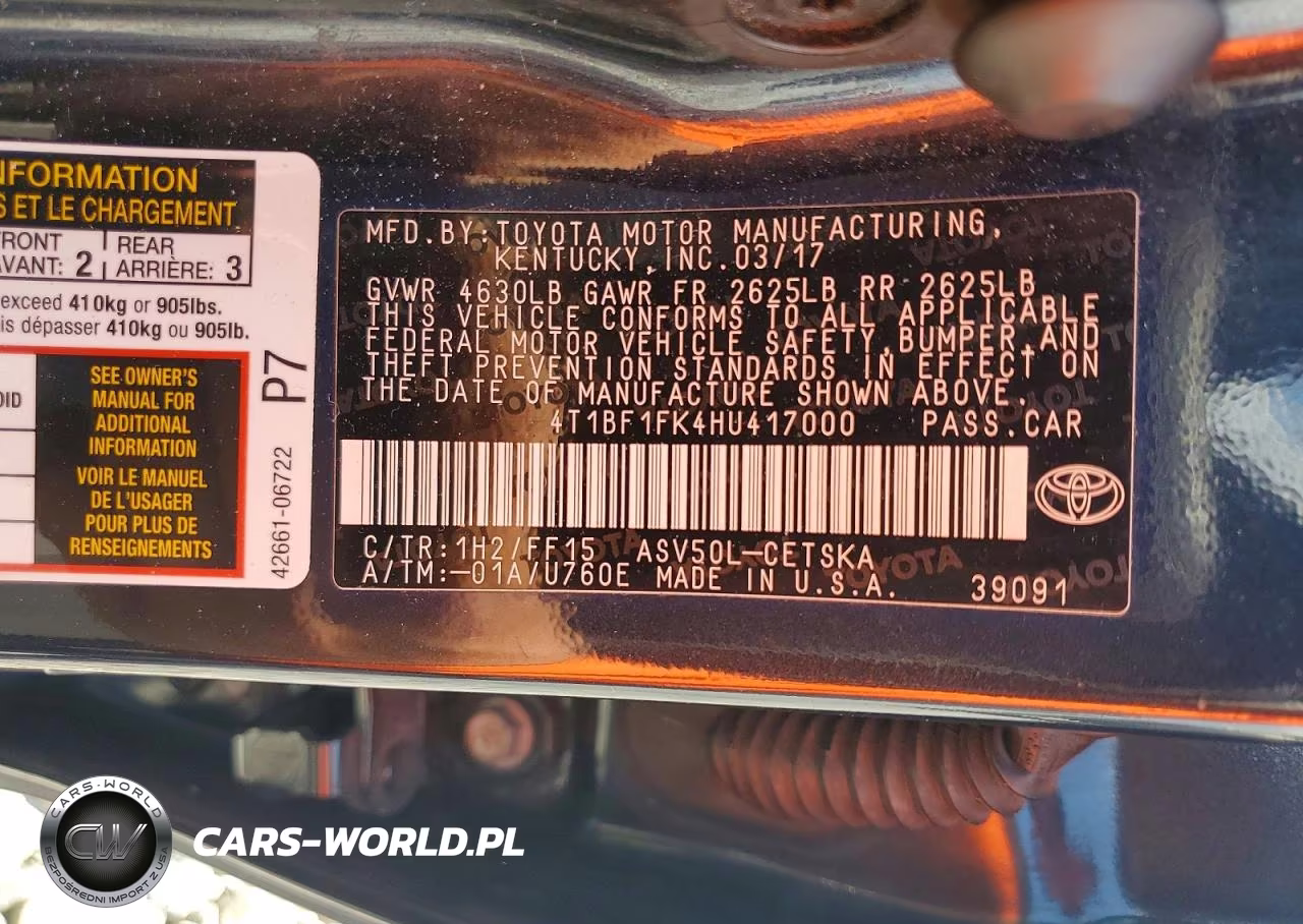 2017 Toyota Camry Se VIN:4T1BF1FK4HU417000 - 13