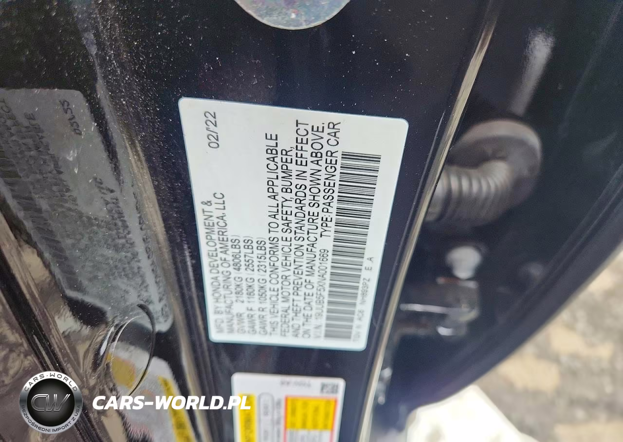 2022 Acura Tlx VIN:19UUB5F5XNA001669 - 12