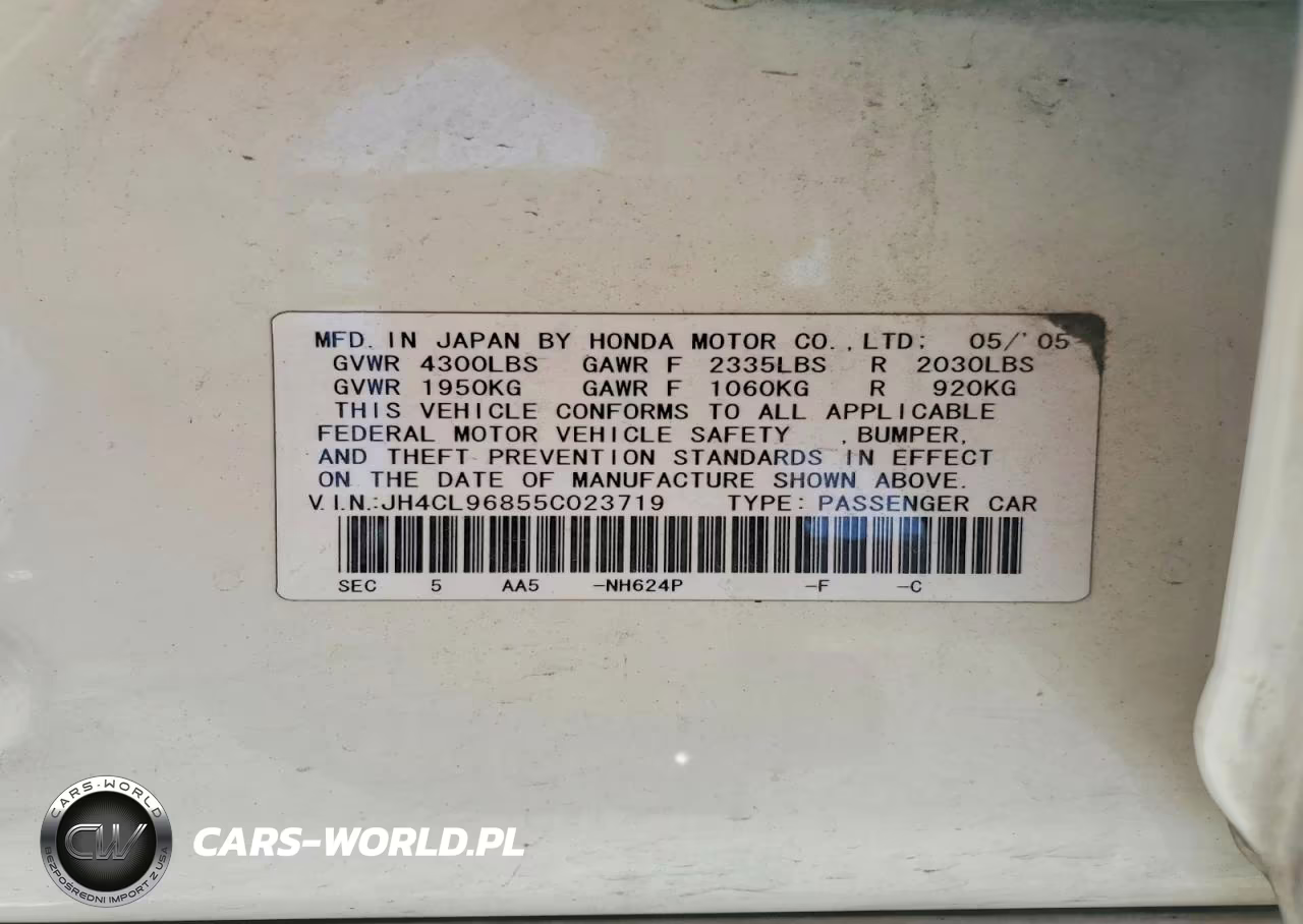 2005 Acura Tsx VIN:JH4CL96855C023719 - 13