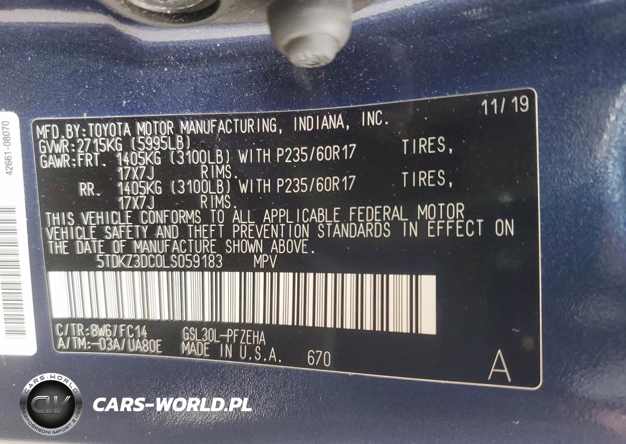 2020 Toyota Sienna Le VIN:5TDKZ3DC0LS059183 - 13