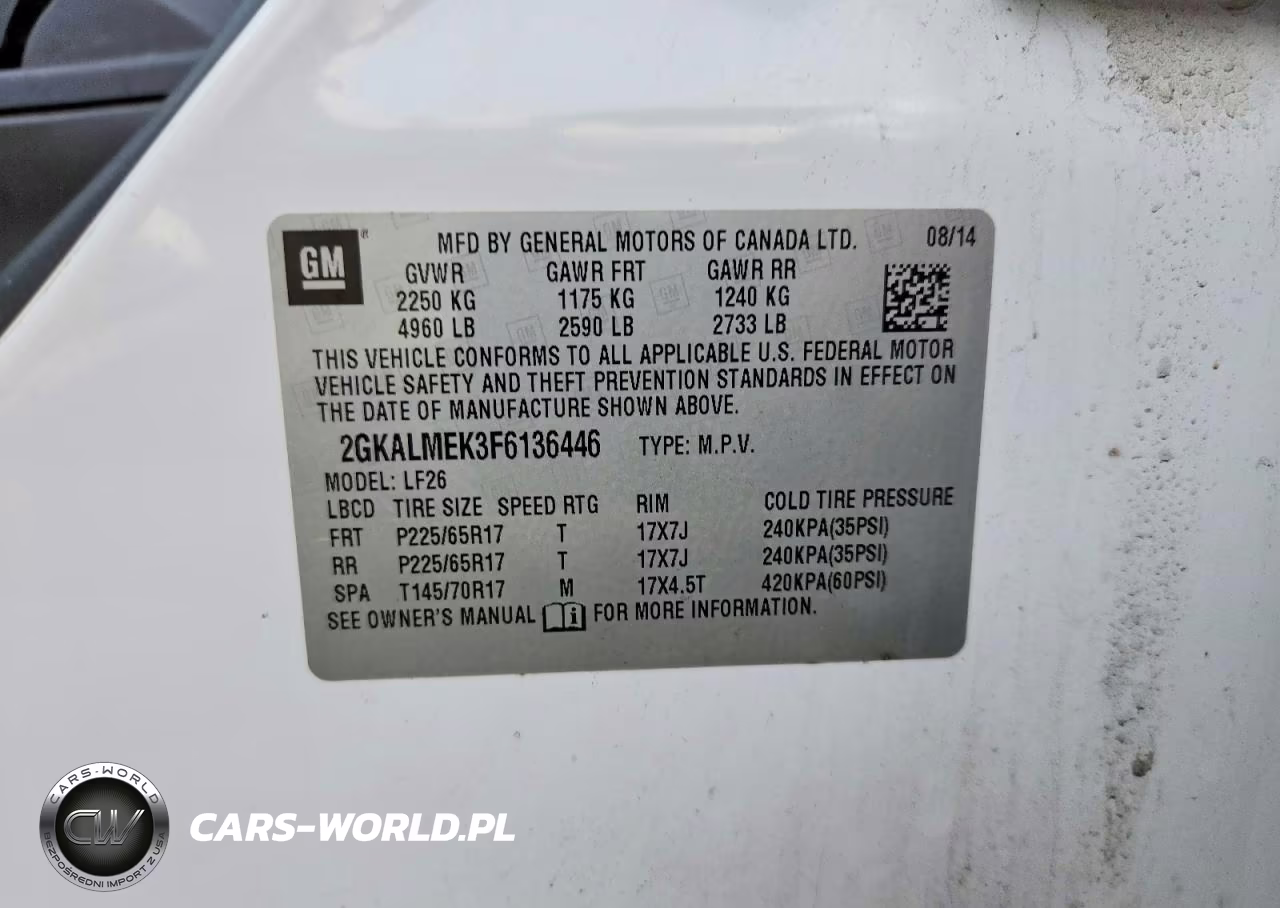 2015 GMC Terrain Sle VIN:2GKALMEK3F6136446 - 13