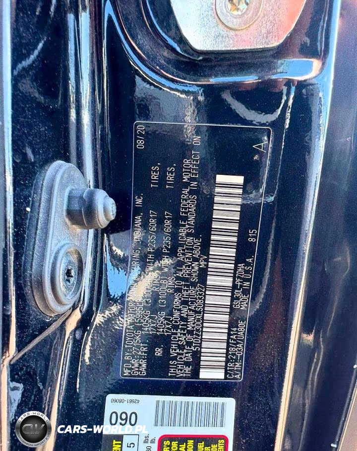 2020 Toyota Sienna L VIN:5TDZZ3DCXLS083327 - 10