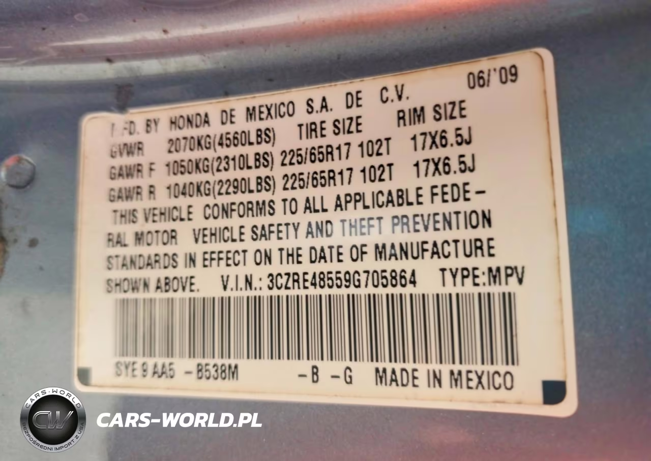 2009 Honda Cr-V Ex VIN:3CZRE48559G705864 - 13