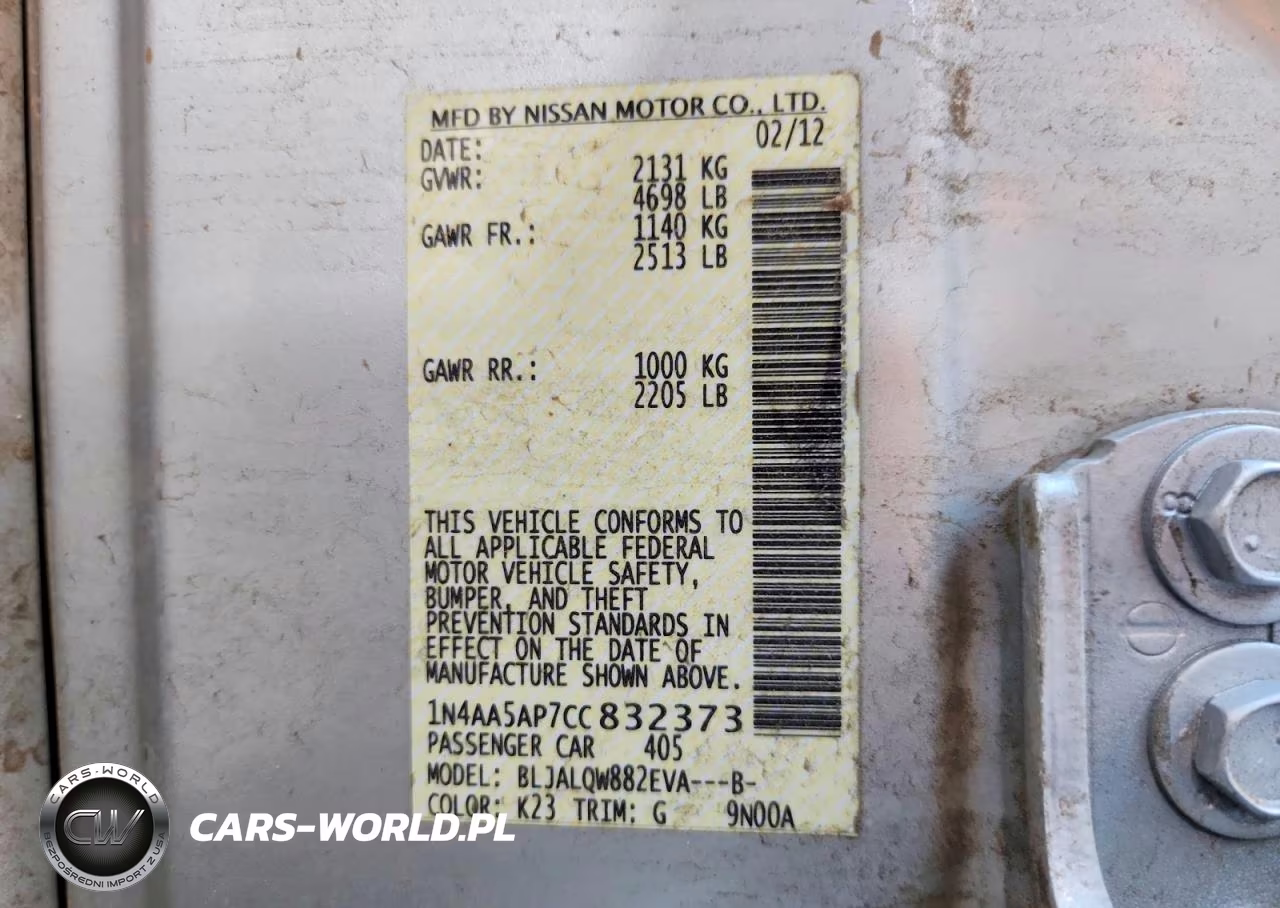 2012 Nissan Maxima 3.5 S VIN:1N4AA5AP7CC832373 - 12