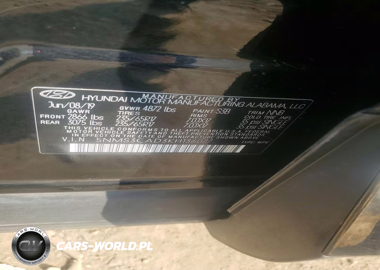 2019 Hyundai Santa Fe Sel 2.4L VIN:5NMS3CAD3KH136077 - 13