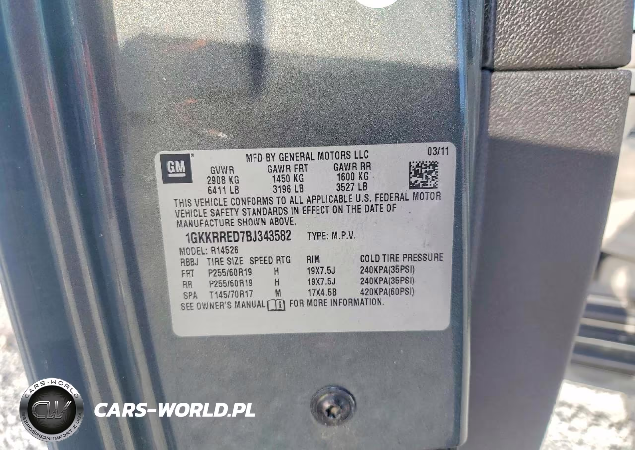 2011 GMC Acadia Slt-1 VIN:1GKKRRED7BJ343582 - 13