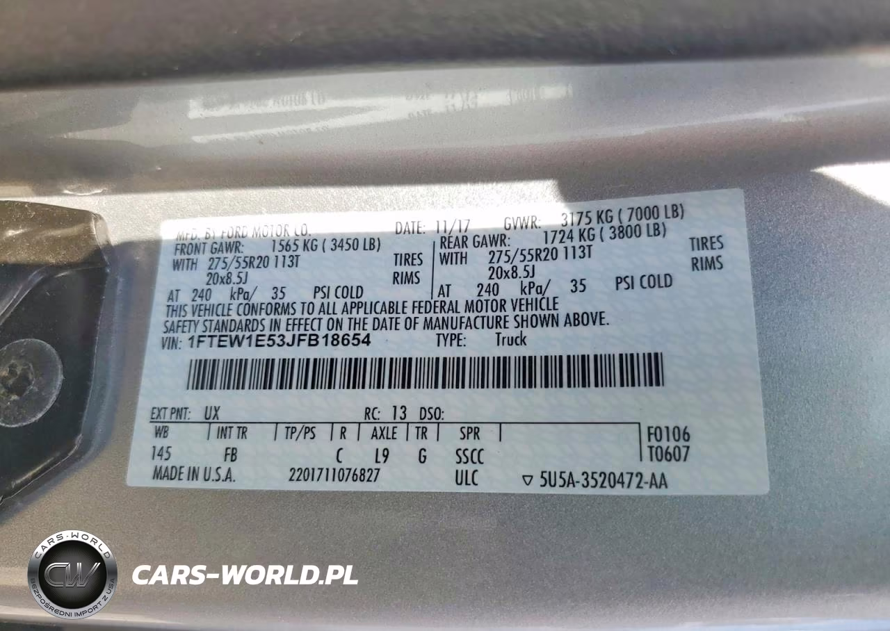 2018 Ford F150 Supercrew VIN:1FTEW1E53JFB18654 - 12