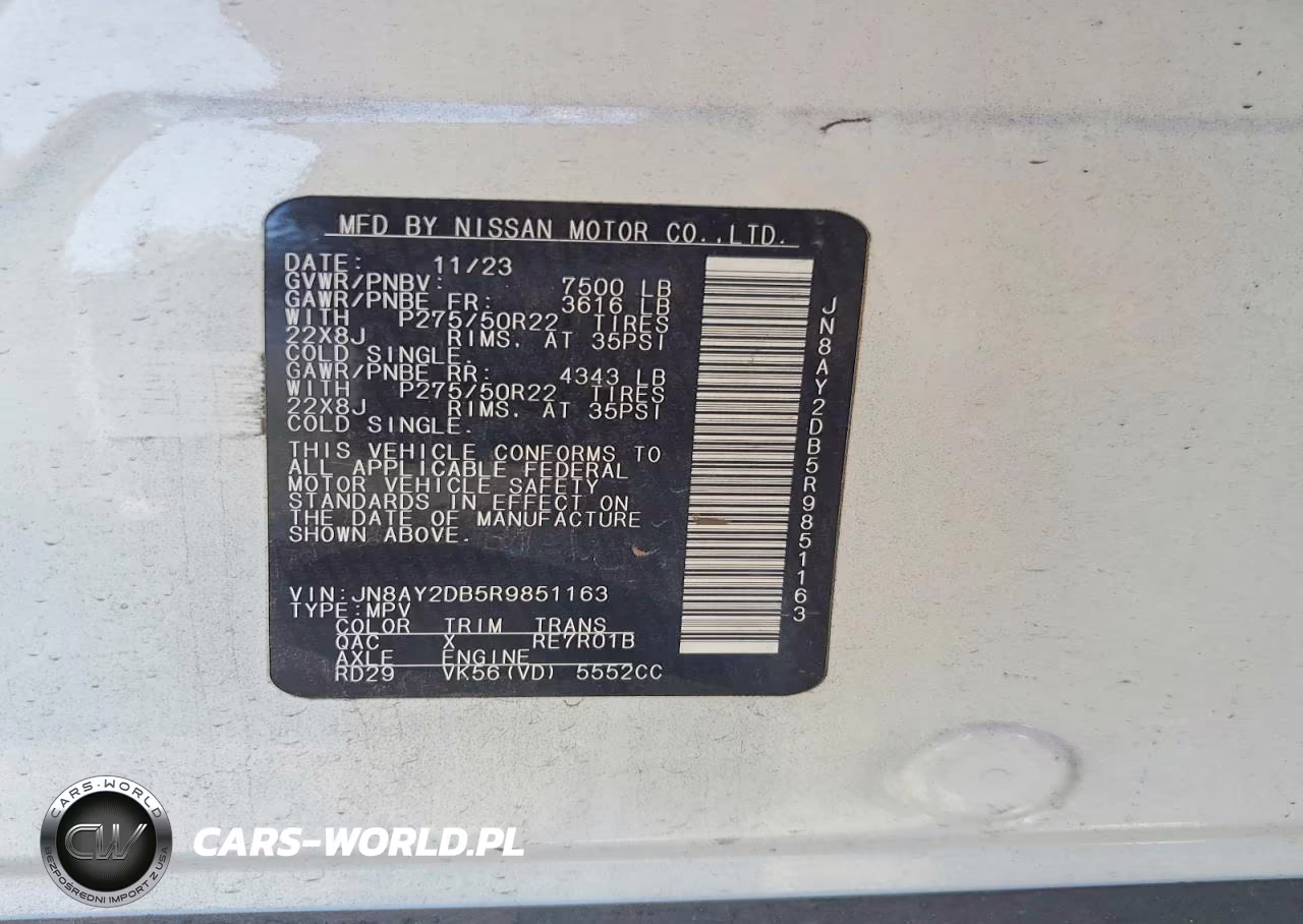 2024 Nissan Armada Platinum VIN:JN8AY2DB5R9851163 - 14