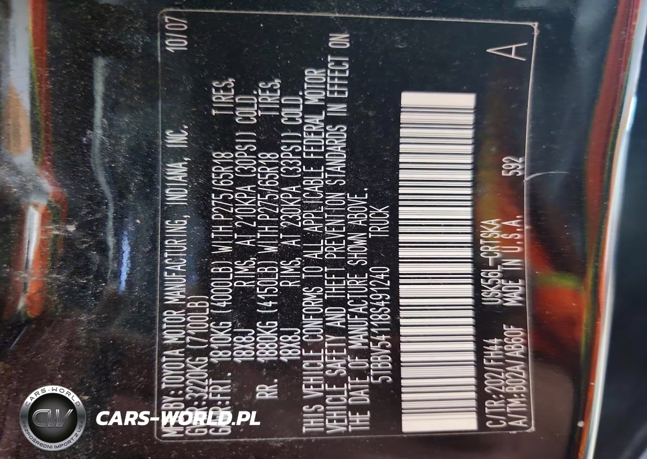2008 Toyota Tundra Sr5 VIN:5TBBV54118S491240 - 12