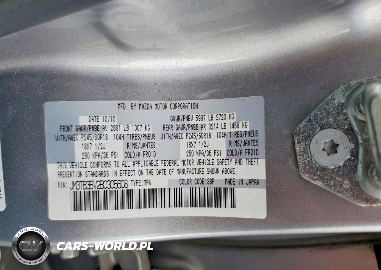 2011 Mazda Cx-9 VIN:JM3TB3BV2B0305608 - 12