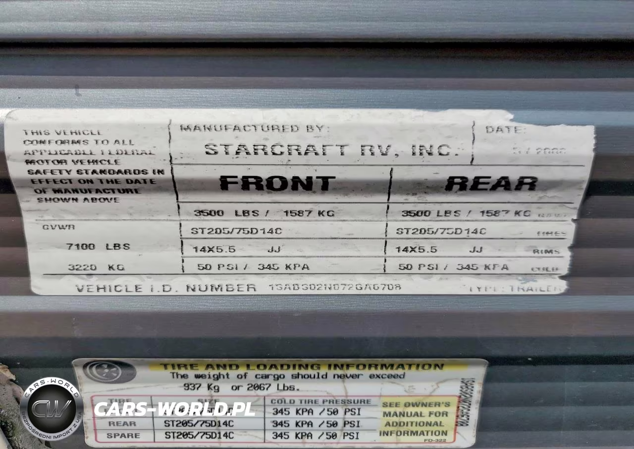 2007 Starcraft Camper VIN:1SABS02N072GA6708 - 10