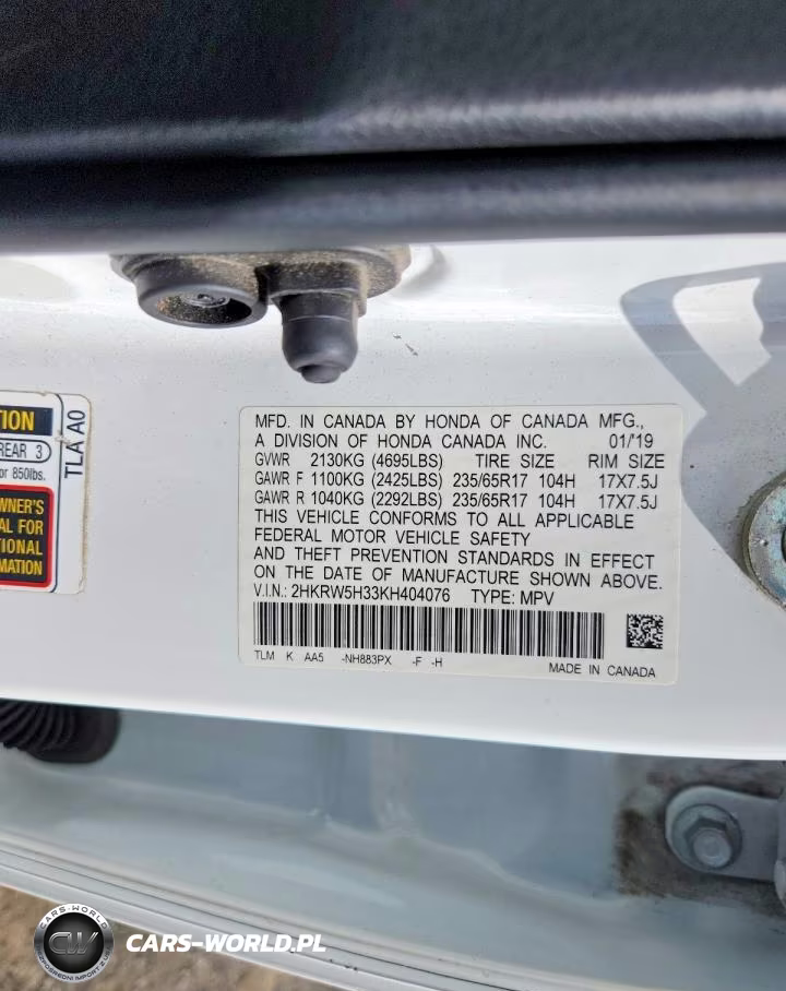 2019 Honda Cr-V Lx VIN:2HKRW5H33KH404076 - 13
