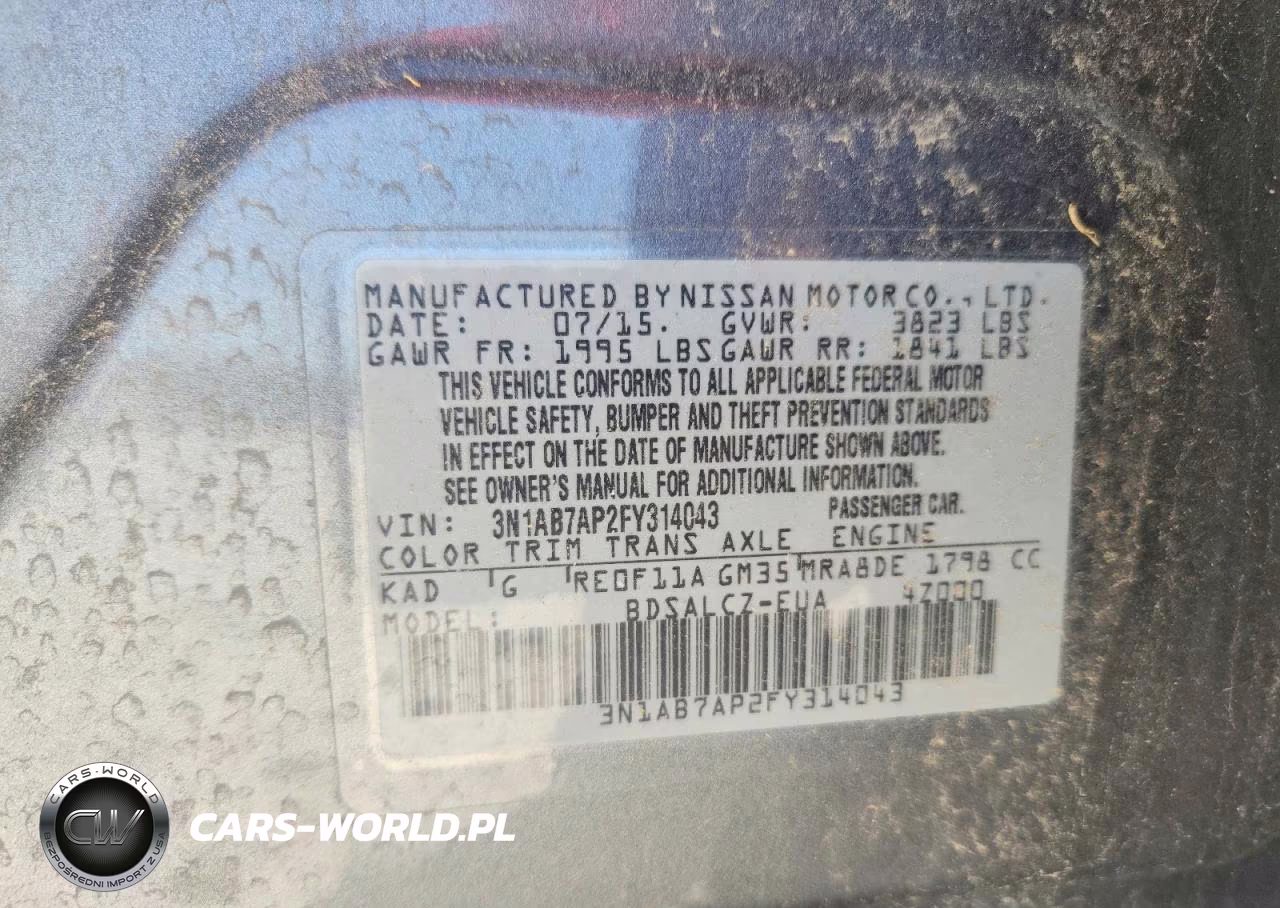 2015 Nissan Sentra S VIN:3N1AB7AP2FY314043 - 12
