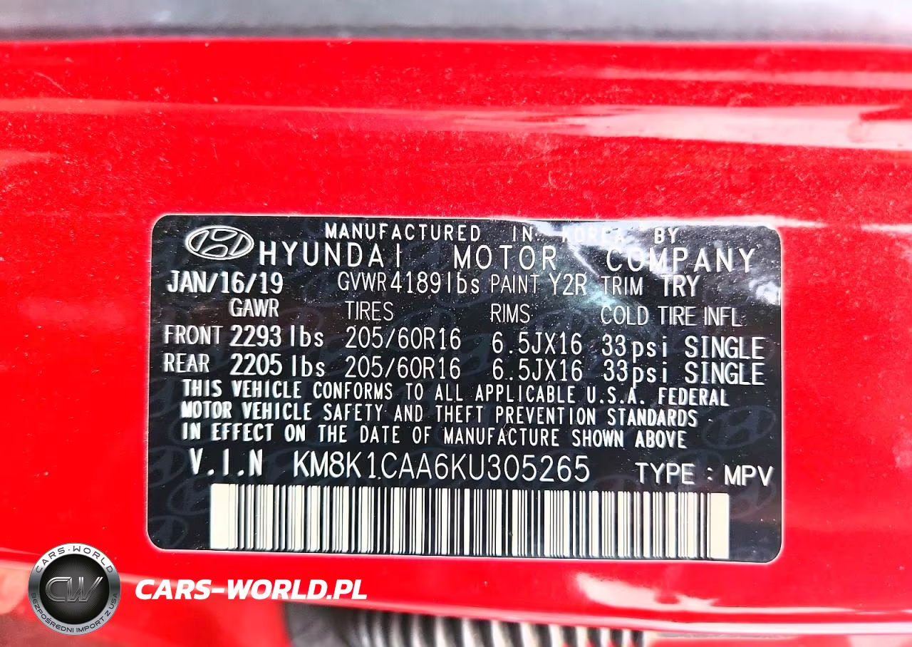 2019 Hyundai Kona Se VIN:KM8K1CAA6KU305265 - 13
