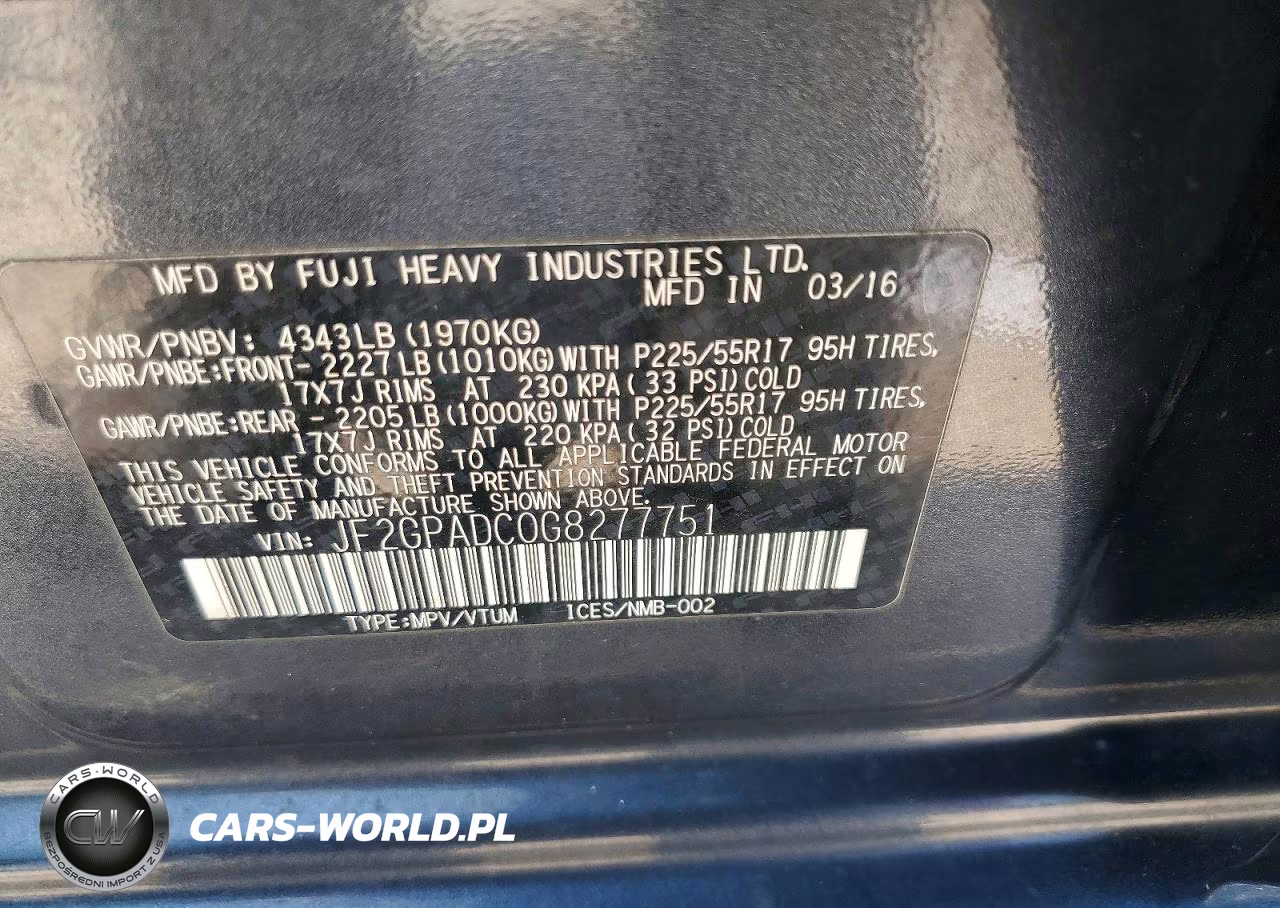 2016 Subaru Crosstrek Premium VIN:JF2GPADC0G8277751 - 12