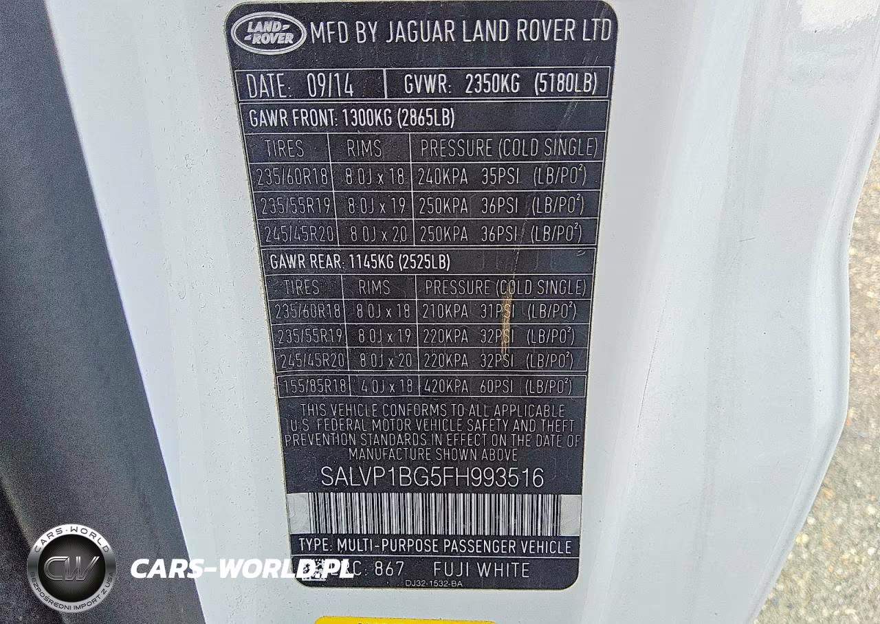 2015 Land Rover Range Rover Evoque Pure Plus VIN:SALVP1BG5FH993516 - 12