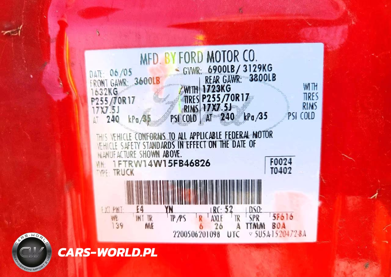 2005 Ford F150 Supercrew VIN:1FTRW14W15FB46826 - 12