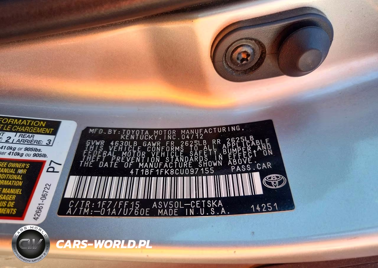 2012 Toyota Camry Se VIN:4T1BF1FK8CU097155 - 12