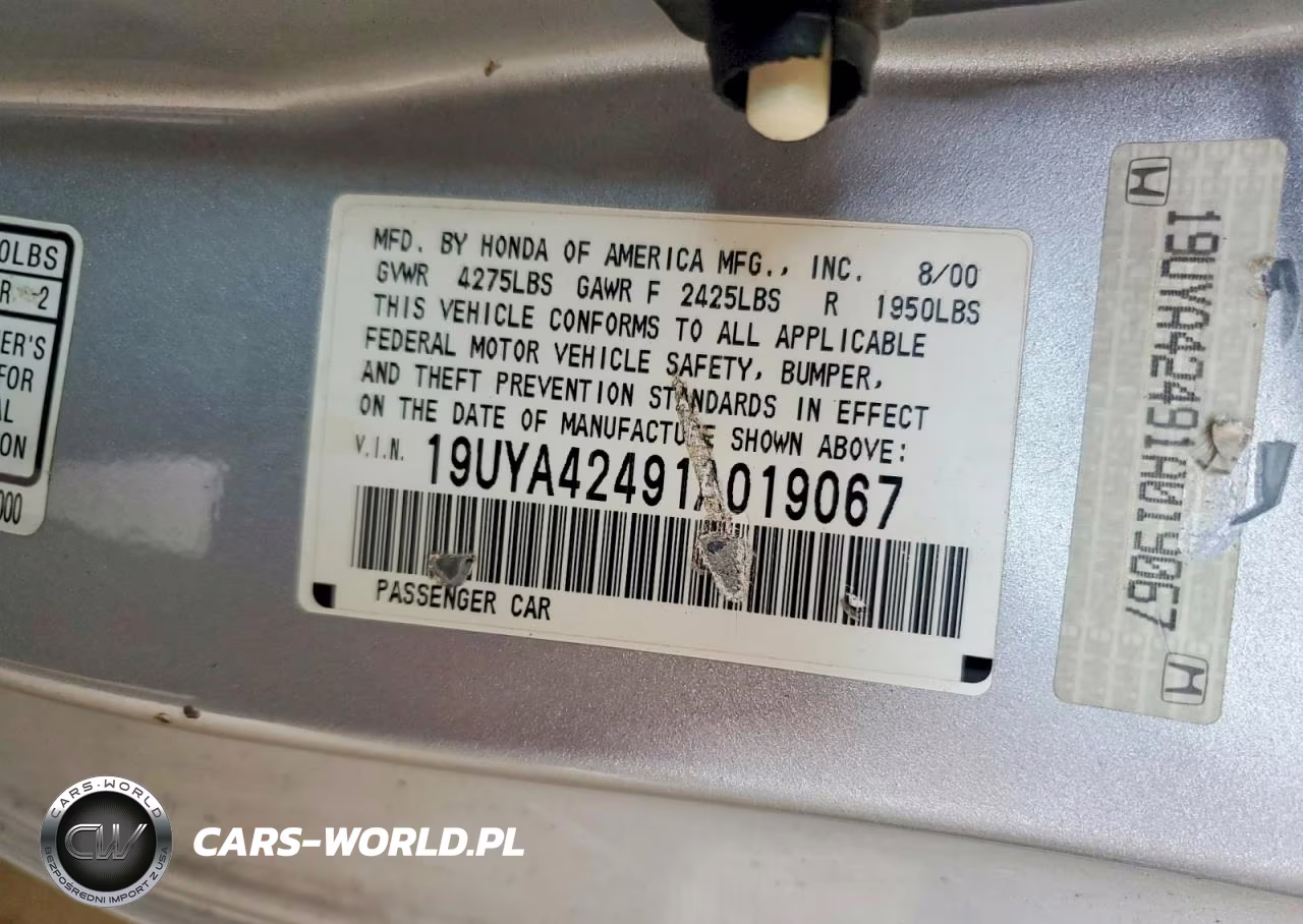 2001 Acura 3.2Cl VIN:19UYA42491A019067 - 12