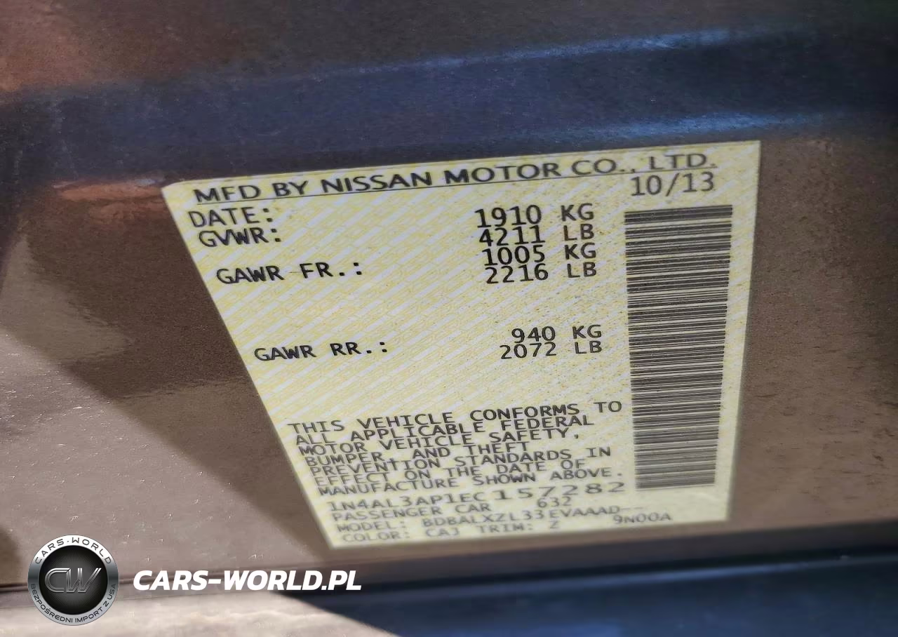 2014 Nissan Altima 2.5 Sl VIN:1N4AL3AP1EC157282 - 13