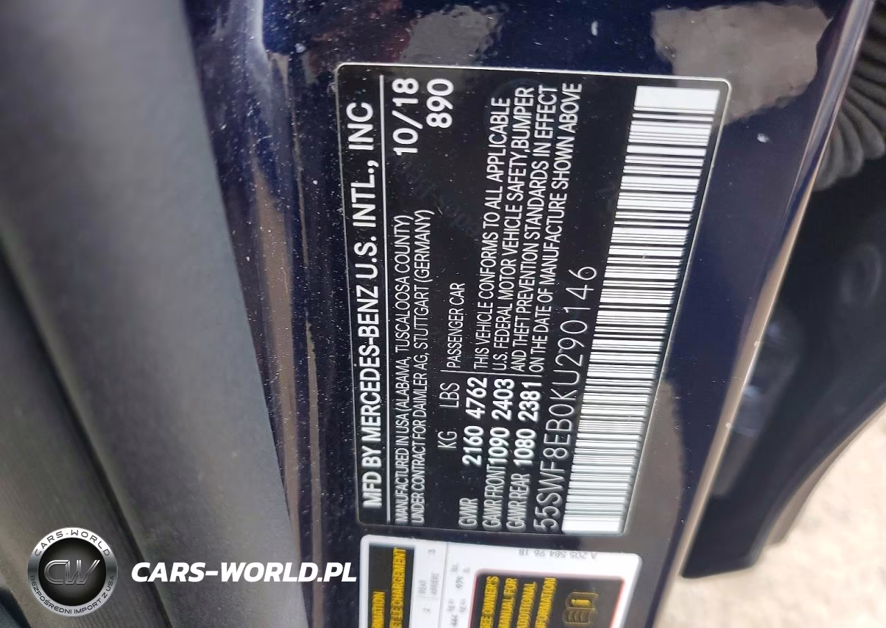 2019 Mercedes-Benz C 300 4Matic VIN:55SWF8EB0KU290146 - 12