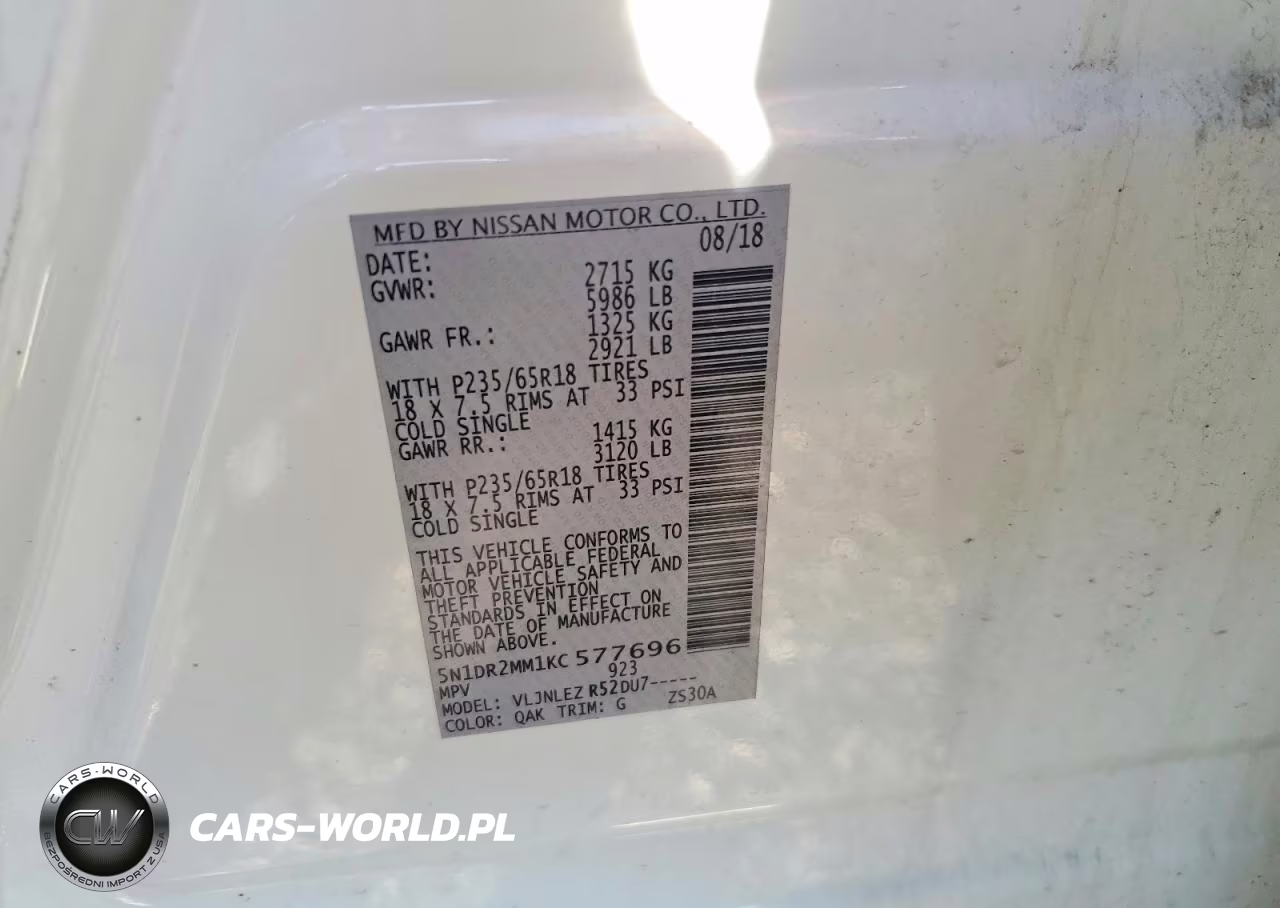 2019 Nissan Pathfinder Sv VIN:5N1DR2MM1KC577696 - 12