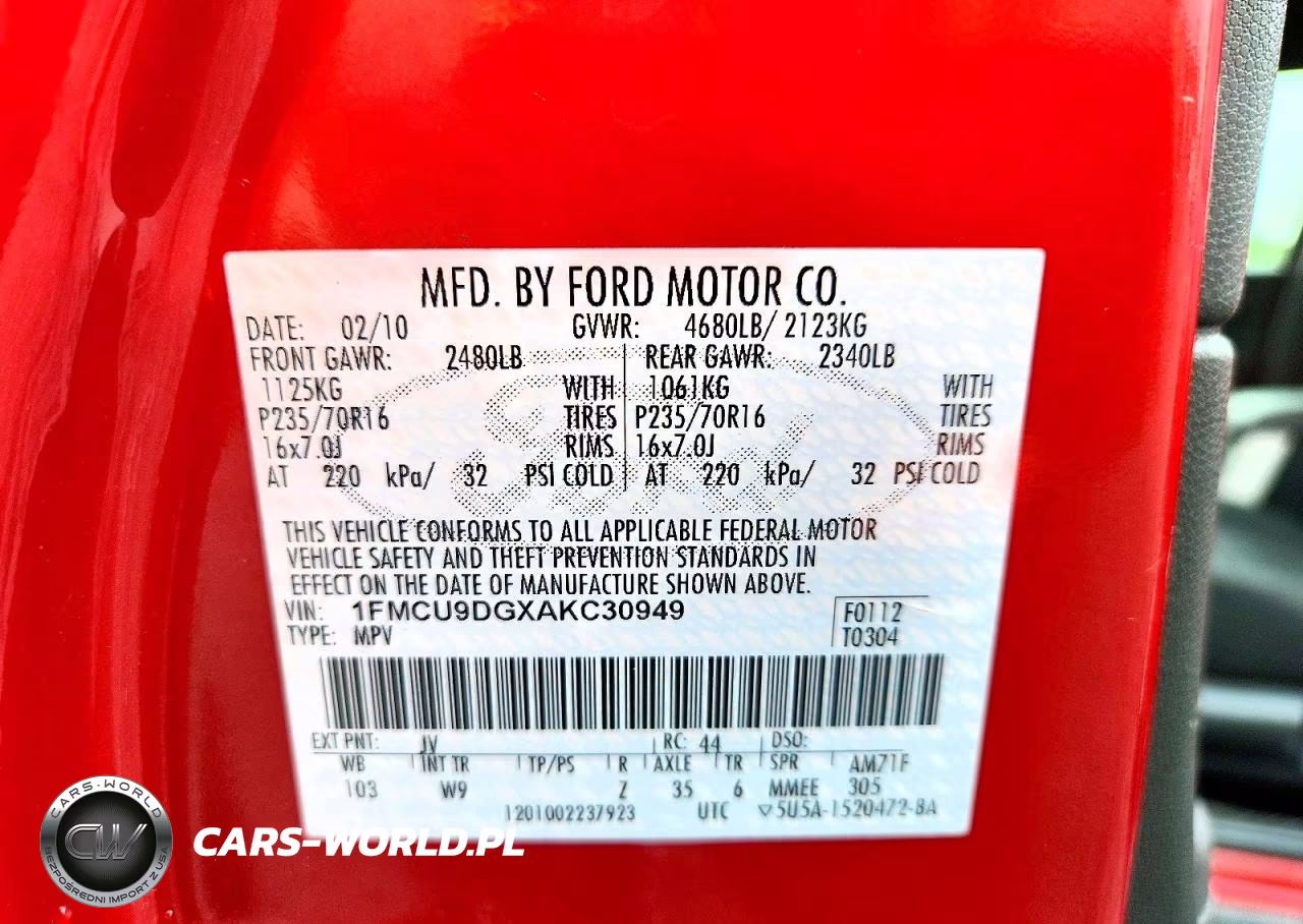 2010 Ford Escape Xlt VIN:1FMCU9DGXAKC30949 - 13