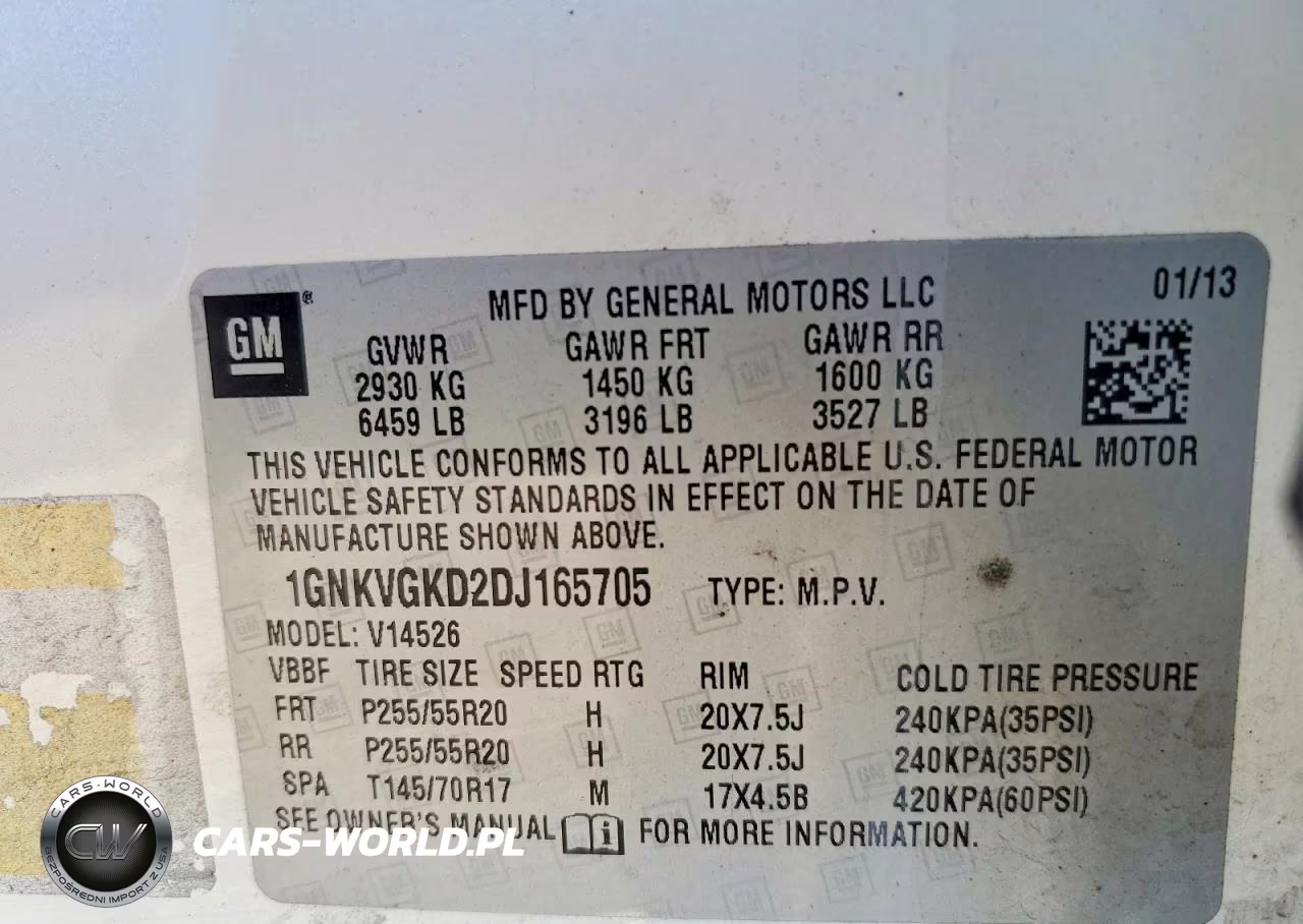 2013 Chevrolet Traverse Lt VIN:1GNKVGKD2DJ165705 - 13