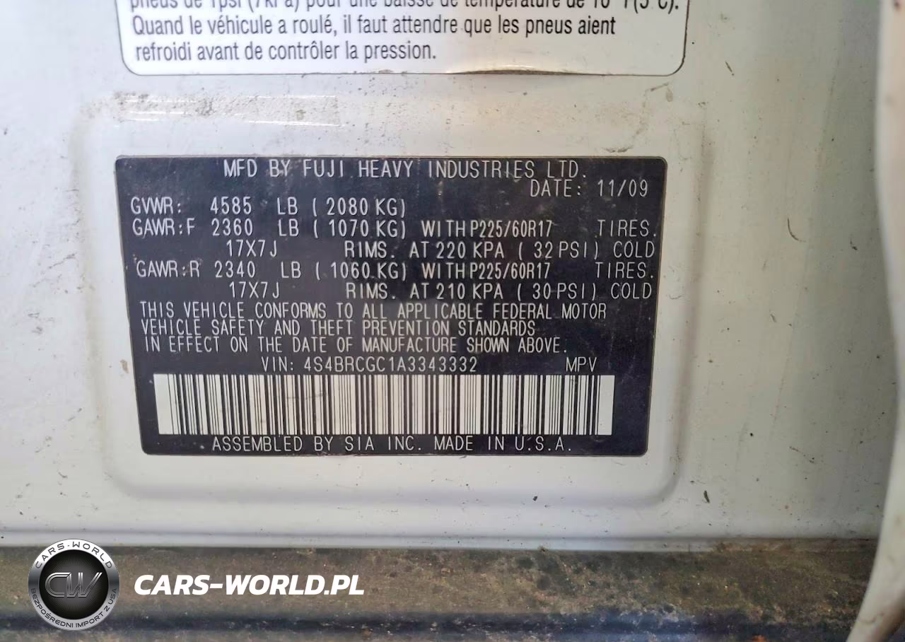 2010 Subaru Outback 2.5I Premium VIN:4S4BRCGC1A3343332 - 13