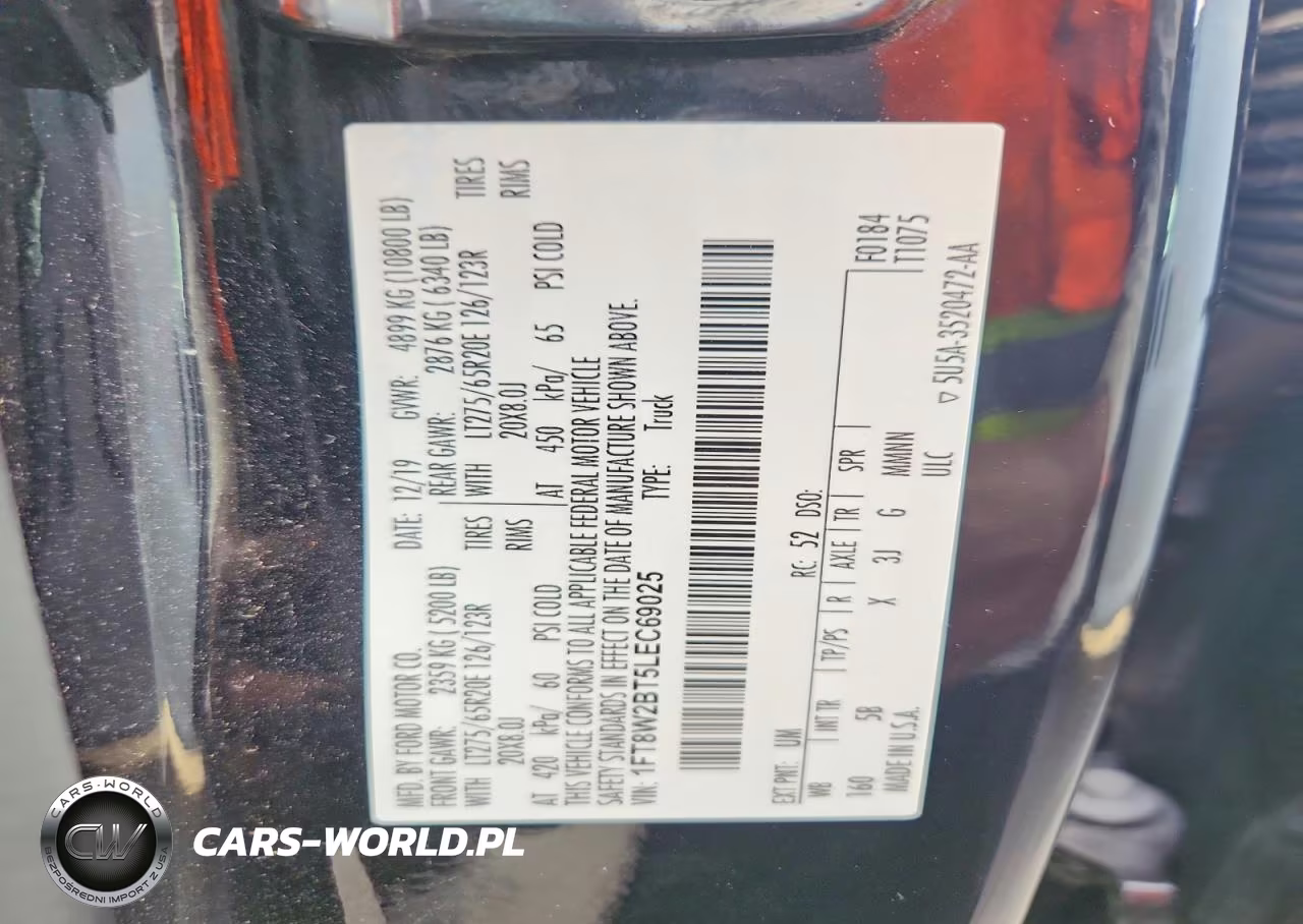 2020 Ford F250 Super Duty VIN:1FT8W2BT5LEC69025 - 13