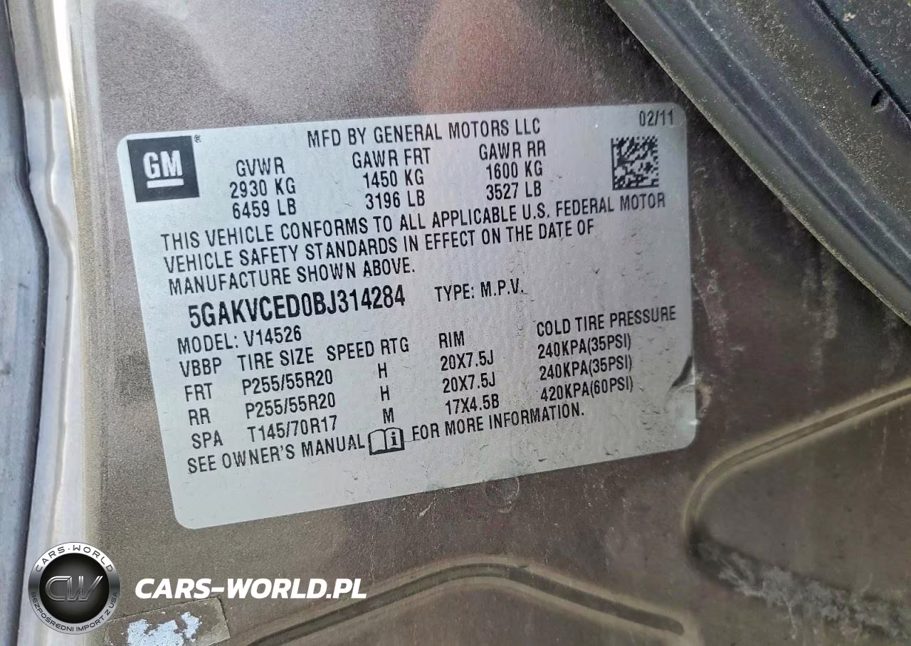 2011 Buick Enclave Cxl VIN:5GAKVCED0BJ314284 - 14